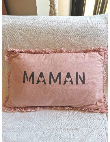 Coussin "MAMAN" ocre ou vieux rose...